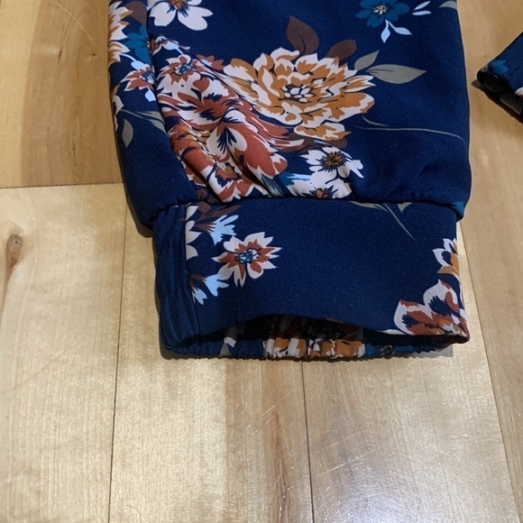 Cropped High Rise Printed Pants Floral Print Size Small - Picture 2 of 7